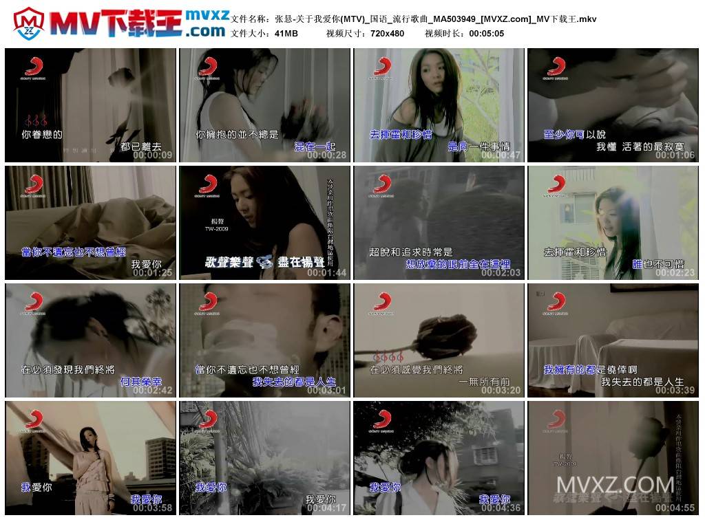 张悬-关于我爱你(MTV)_国语_流行歌曲_MA503949